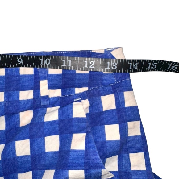 Weekend MaxMara Cigarette FITW13 Gingham Blue and White Checkered Pants US 4 - Picture 8 of 10